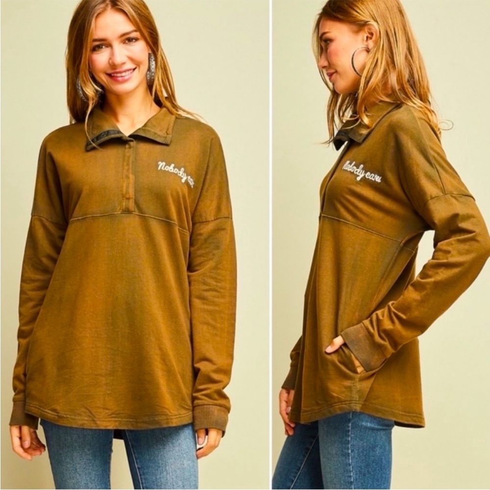🆕 ENTRO TOP with Pockets “Nobody Cares” NWT